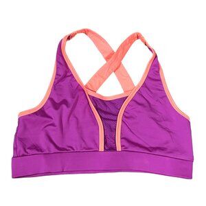 Balanced Tech Pro Sz Large Sports Bra Womens Orange & Pink Mesh Siding